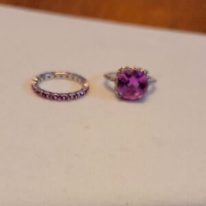 Elegant Purple Gemstone Ring Set